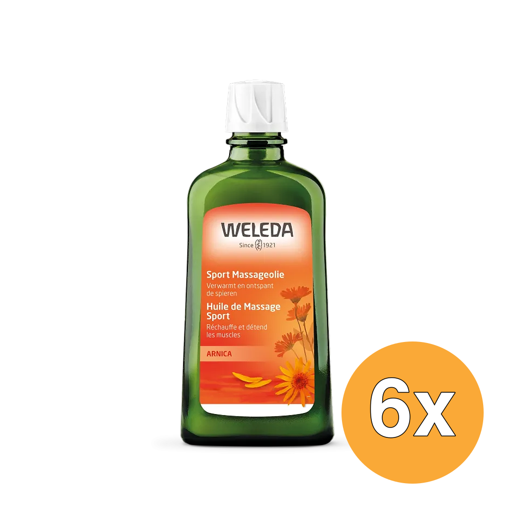 6x Weleda Arnica Sport Massageolie (200 ml)