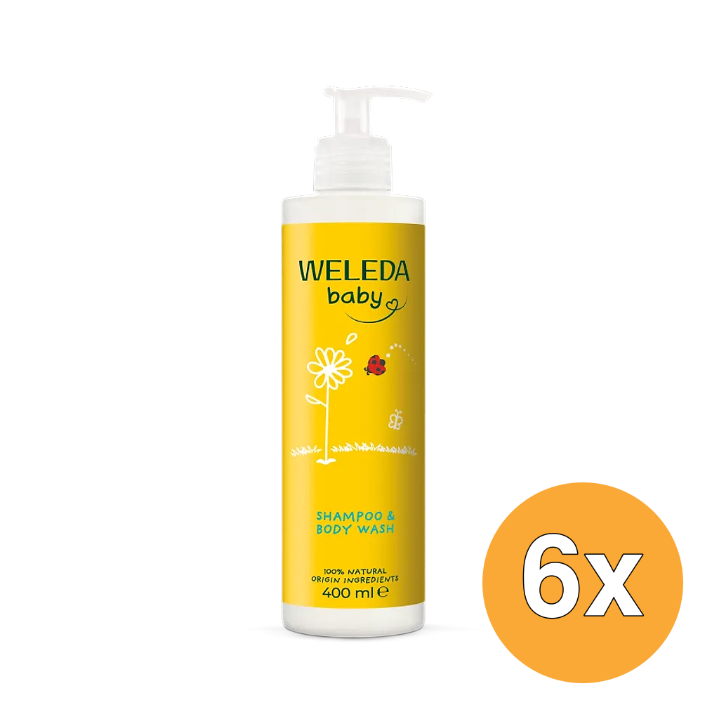 6x Weleda Calendula Shampoo & Douchecreme (400 ml)