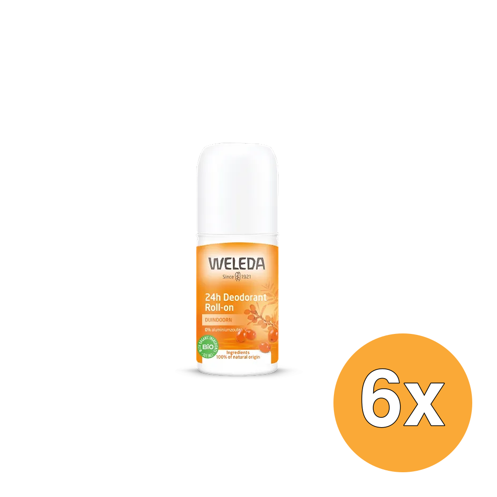 6x WELEDA Duindoorn 24h roll on deodorant (50 ml)