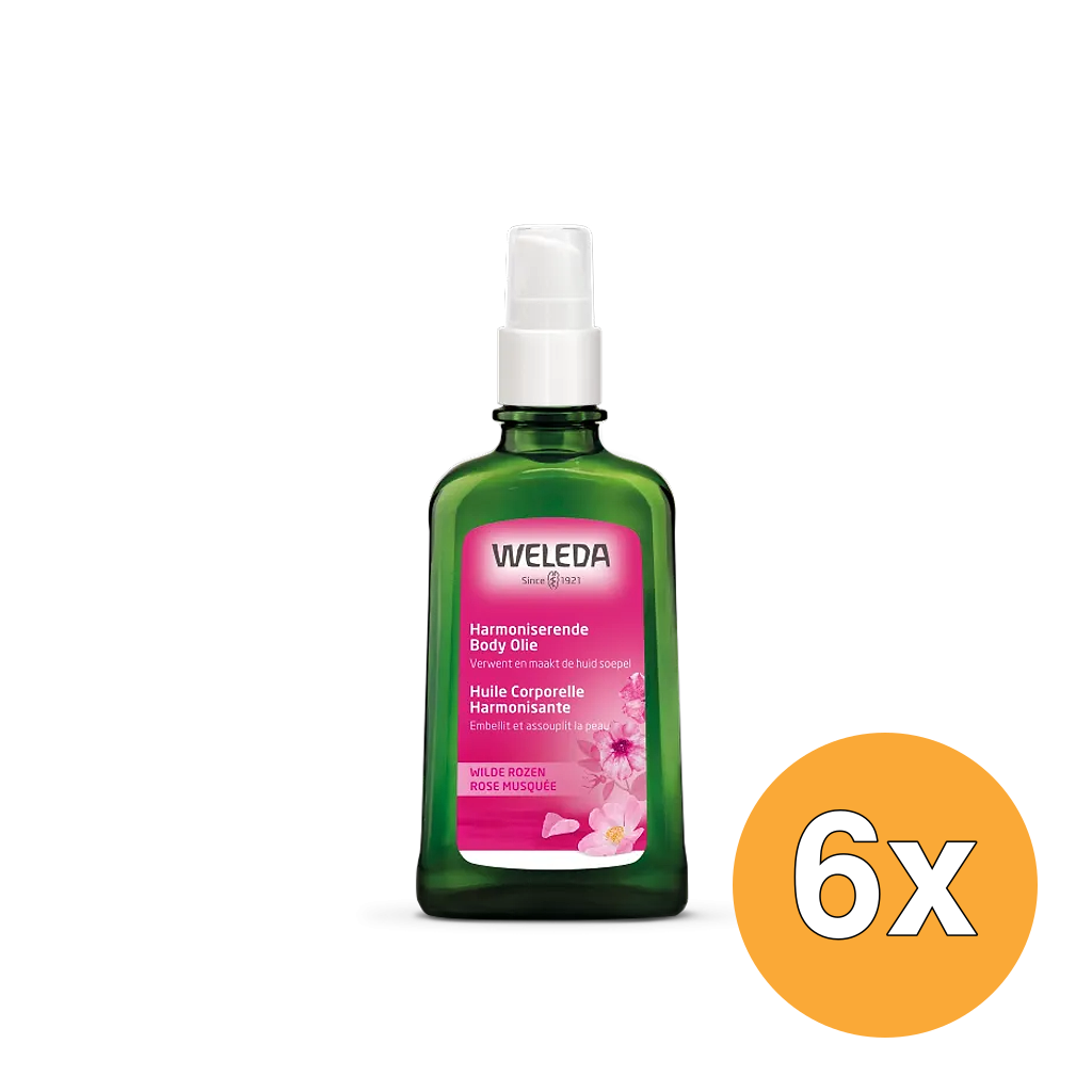 6x WELEDA Wilde rozen harmoniserende body olie (100 ml)