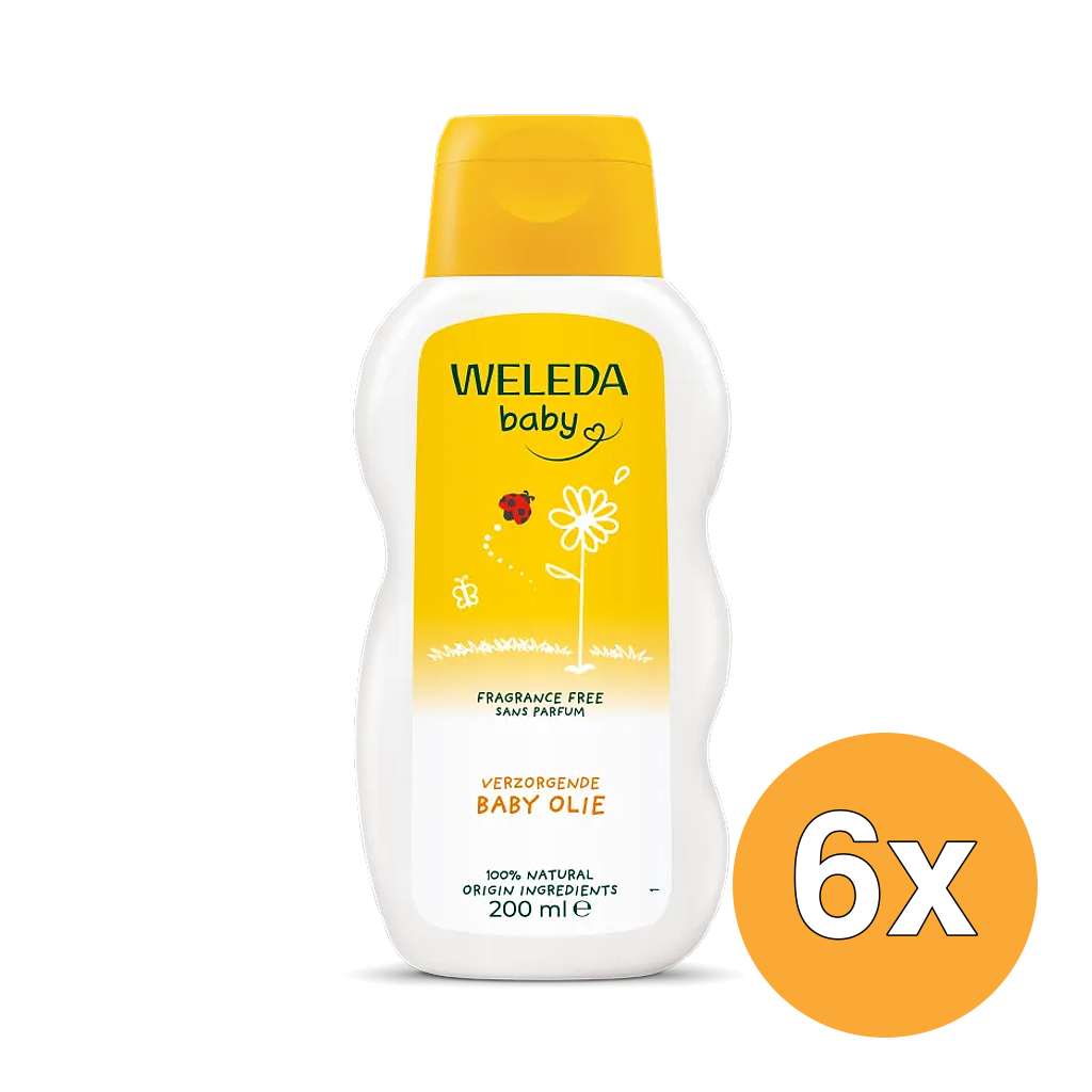6x WELEDA Calendula baby verzorgende olie (200 ml)