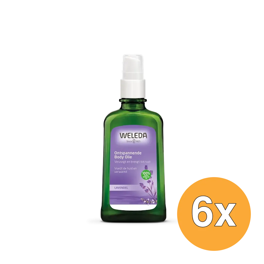 6x WELEDA Lavendel ontspannende body olie (100 ml)