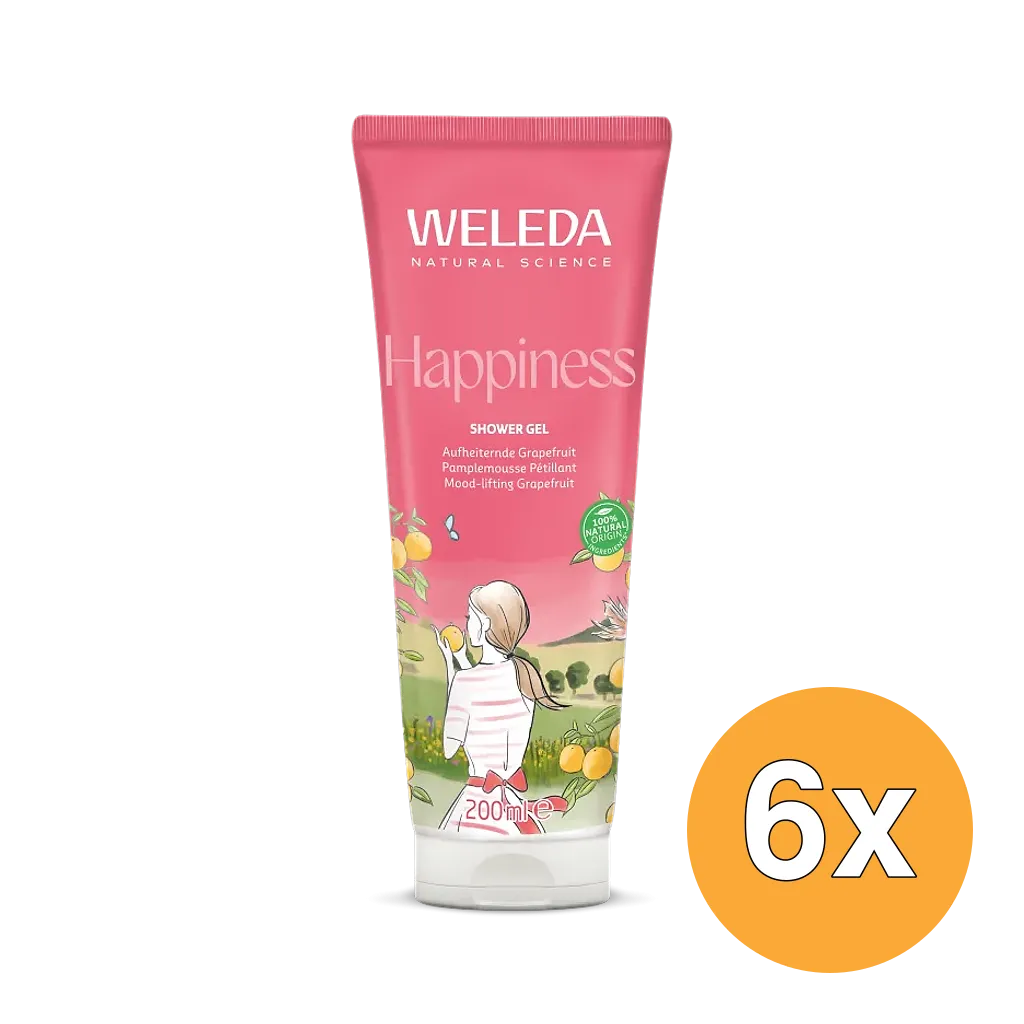 6x Weleda Aroma Shower Happiness Douchegel (200 ml)