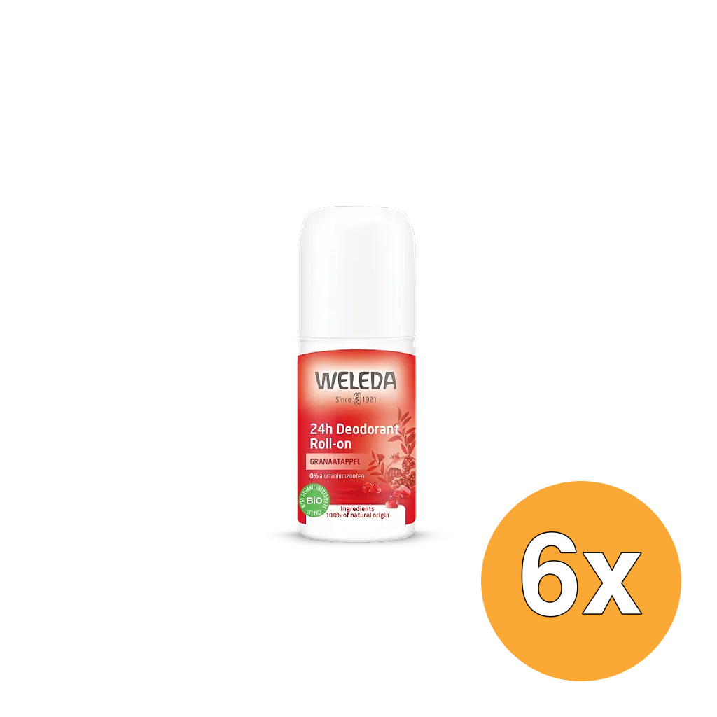 6x WELEDA granaatappel 24h roll on deodorant (50 ml)