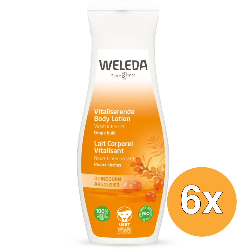 6x WELEDA Duindoorn vitaliserende bodylotion (200 ml)