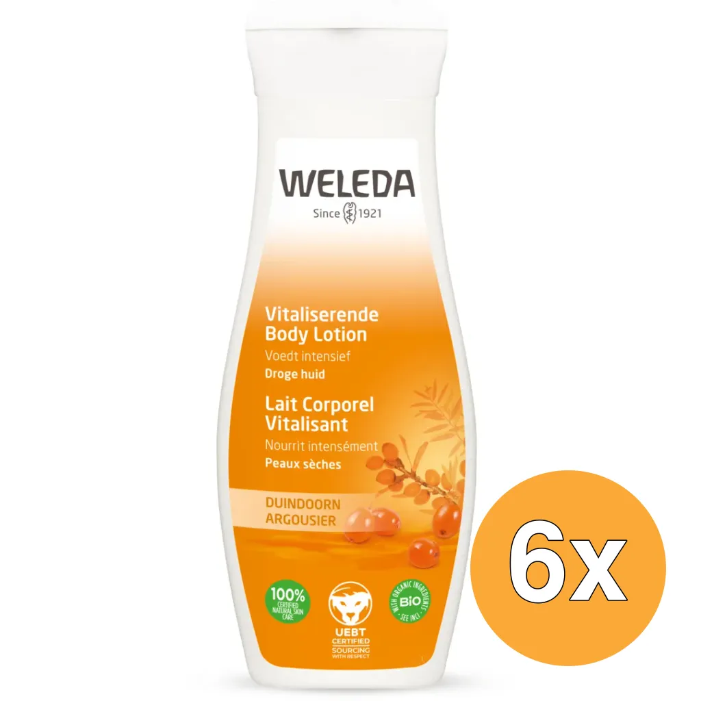 6x WELEDA Duindoorn vitaliserende bodylotion (200 ml)