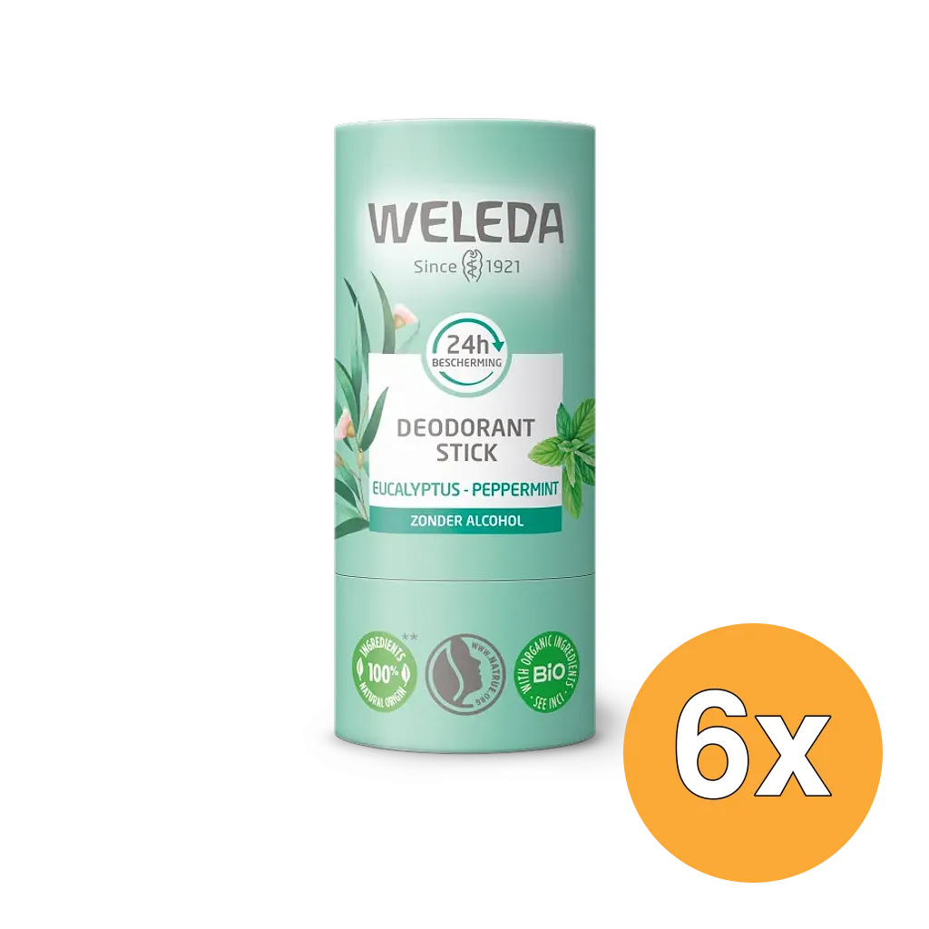 6x WELEDA Eucalyptus + peppermint 24U deodorant stick (50 gr)