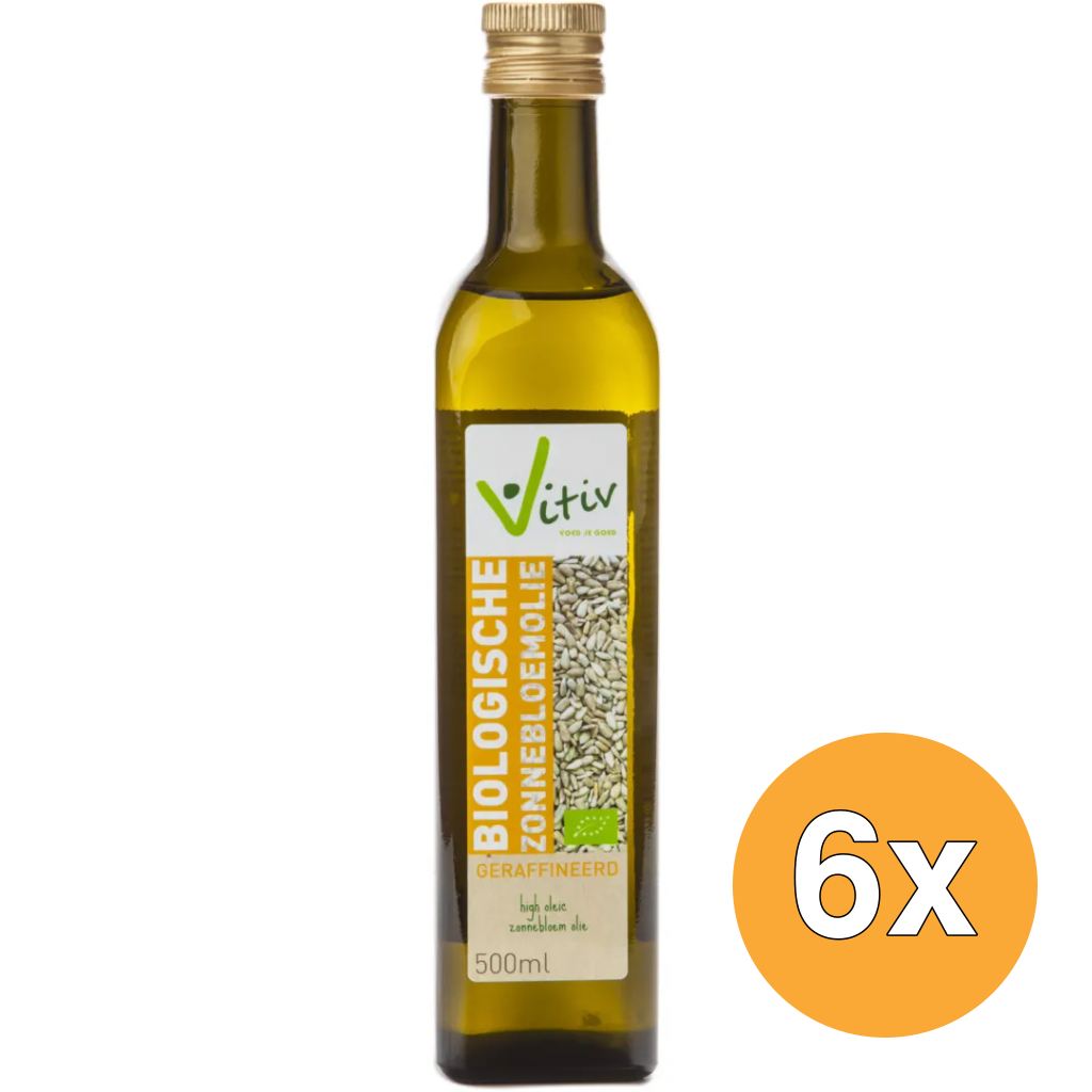 6x Vitiv Zonnebloemolie Bio (500 ml)