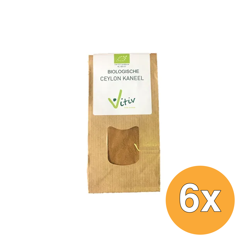 6x Vitiv Ceylon Kaneel Poeder Bio (100 gr)