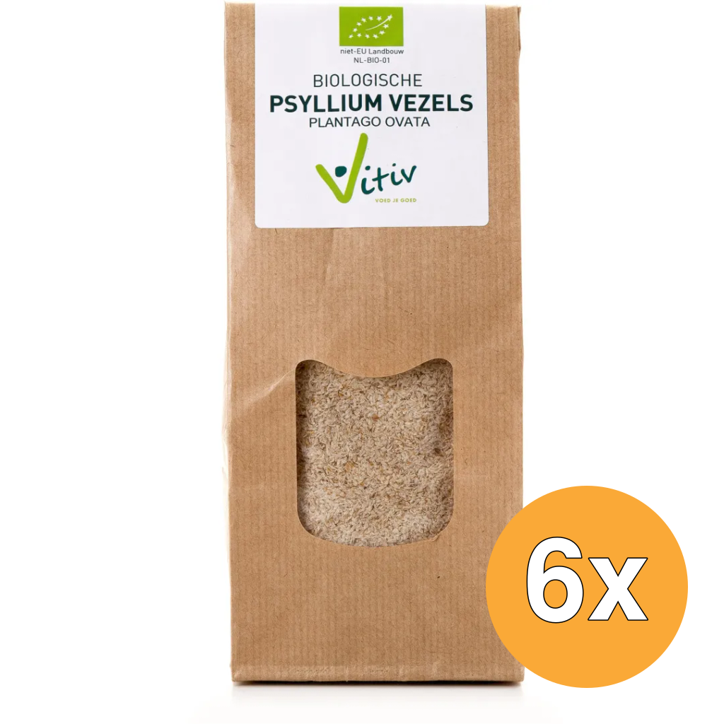6x Vitiv Psyllium Husk Vezels Bio (250 gr)
