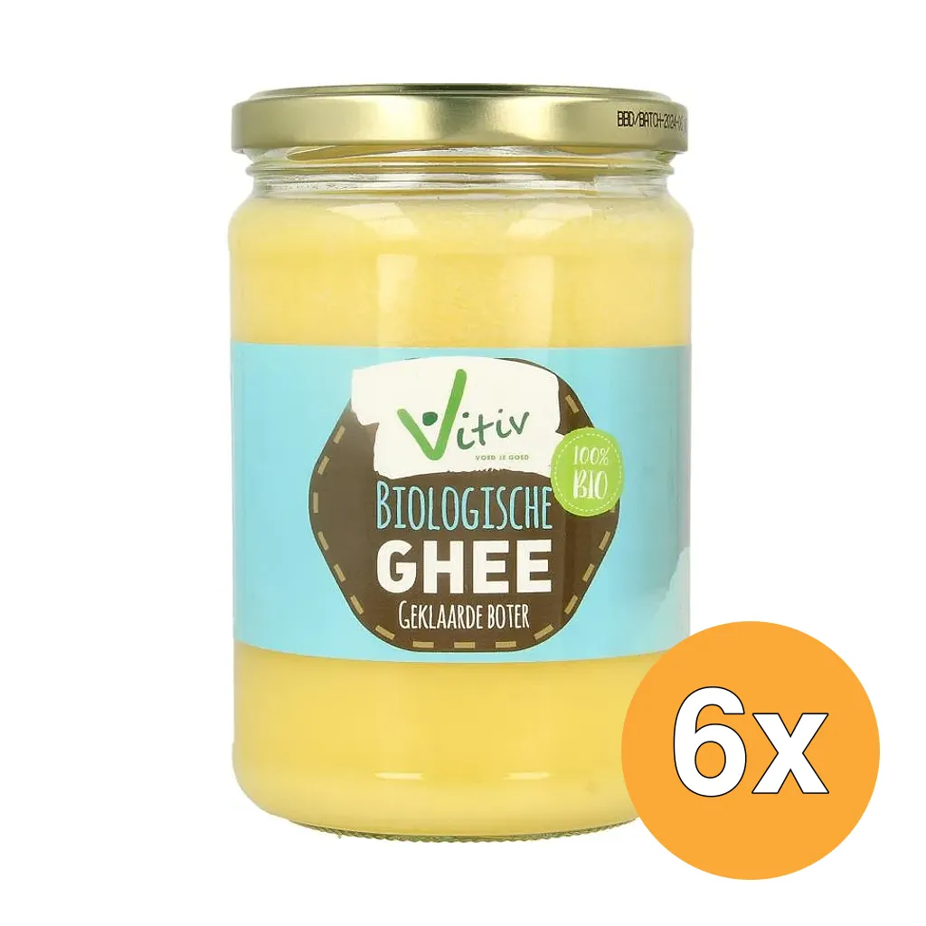 6x Vitiv Ghee Geklaarde Boter Bio (500 gr)