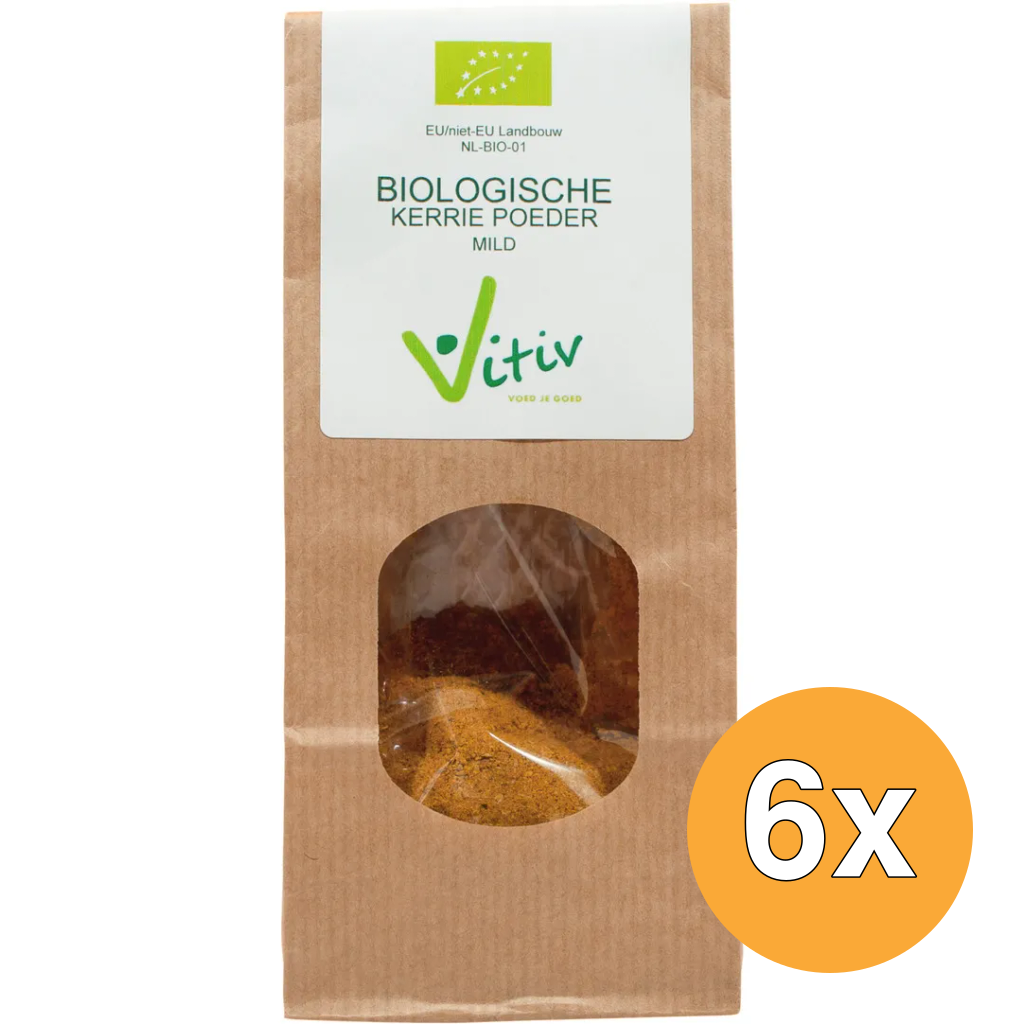 6x Vitiv Kerrie Poeder Mild Bio (50 gr)