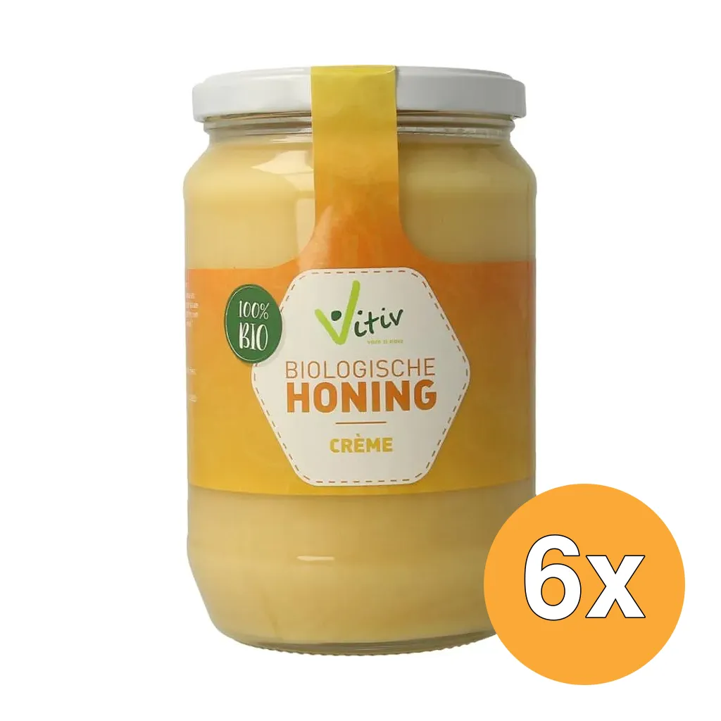 6x Vitiv Honing Creme Biologisch (900 gr)