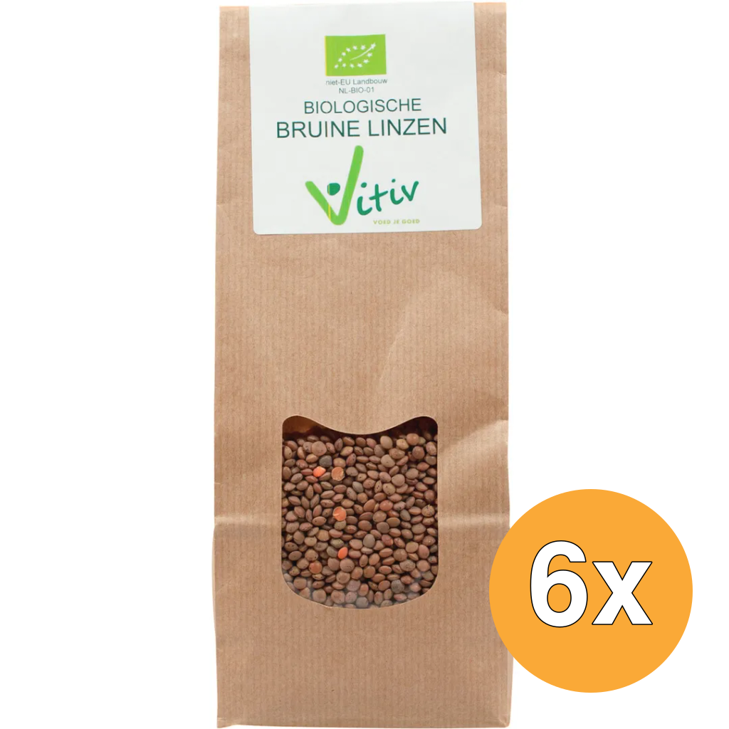 6x Vitiv Bruine Linzen Bio (500 gr)