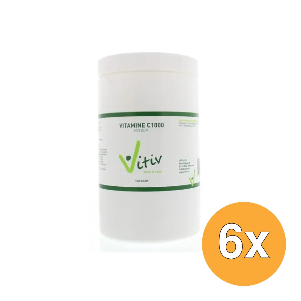 6x Vitiv Vitamine C Poeder (1000 gr)