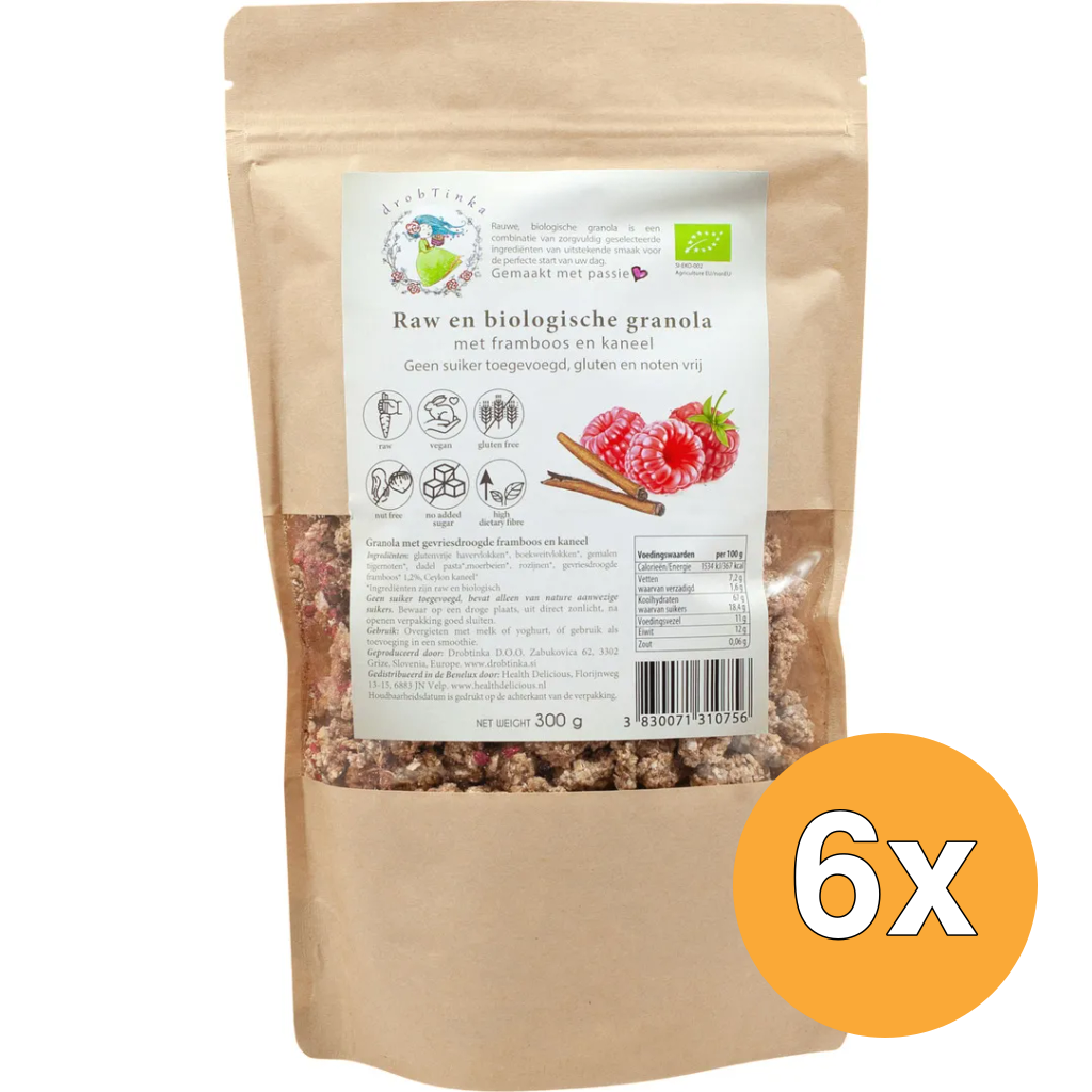 6x Vitiv Tijgernootgranola Framboos Kaneel Bio (300 gr)