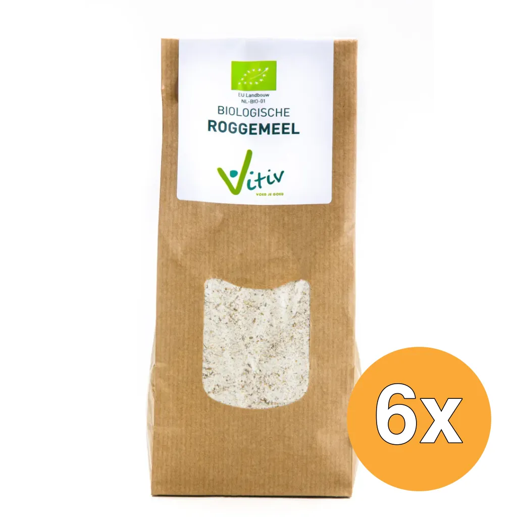 6x Vitiv Roggemeel Bio (500 gr)