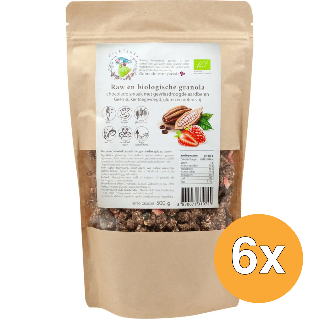 6x Vitiv Tijgernootgranola Chocolade Aardbei Bio (300 gr)