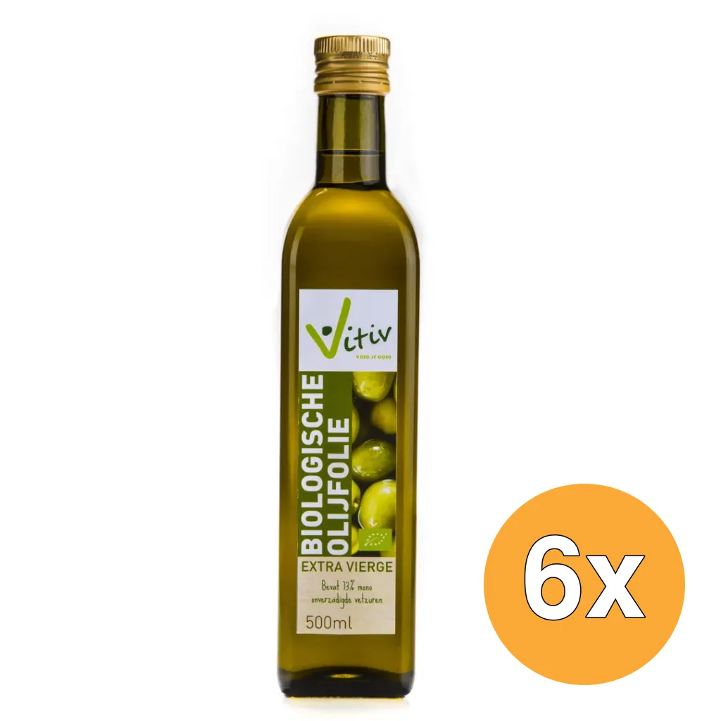 6x Vitiv Olijfolie Spaans Extra Virgin Bio (500 ml)