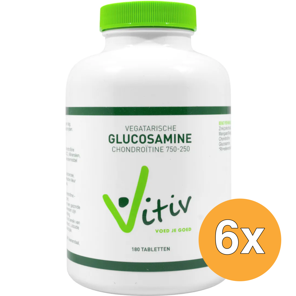 6x Vitiv Glucosamine Chondroitine Vegetarisch (180 tabletten)