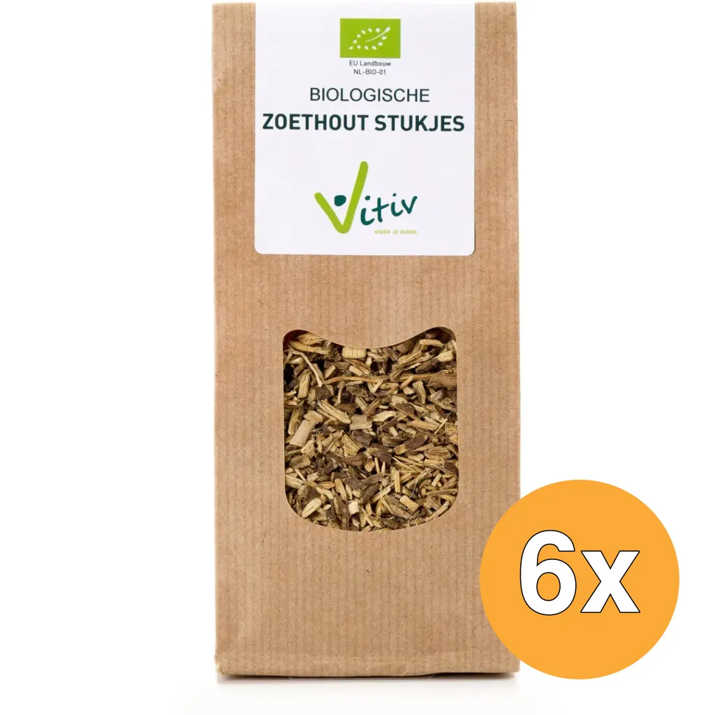 6x Vitiv Zoethoutstukjes Bio (50 gr)