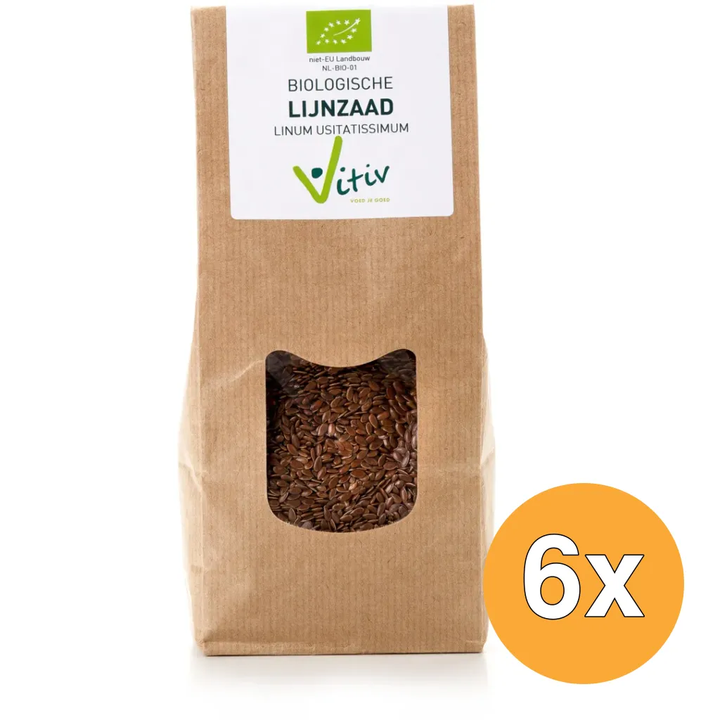 6x Vitiv Lijnzaad Heel Bio (500 gr)