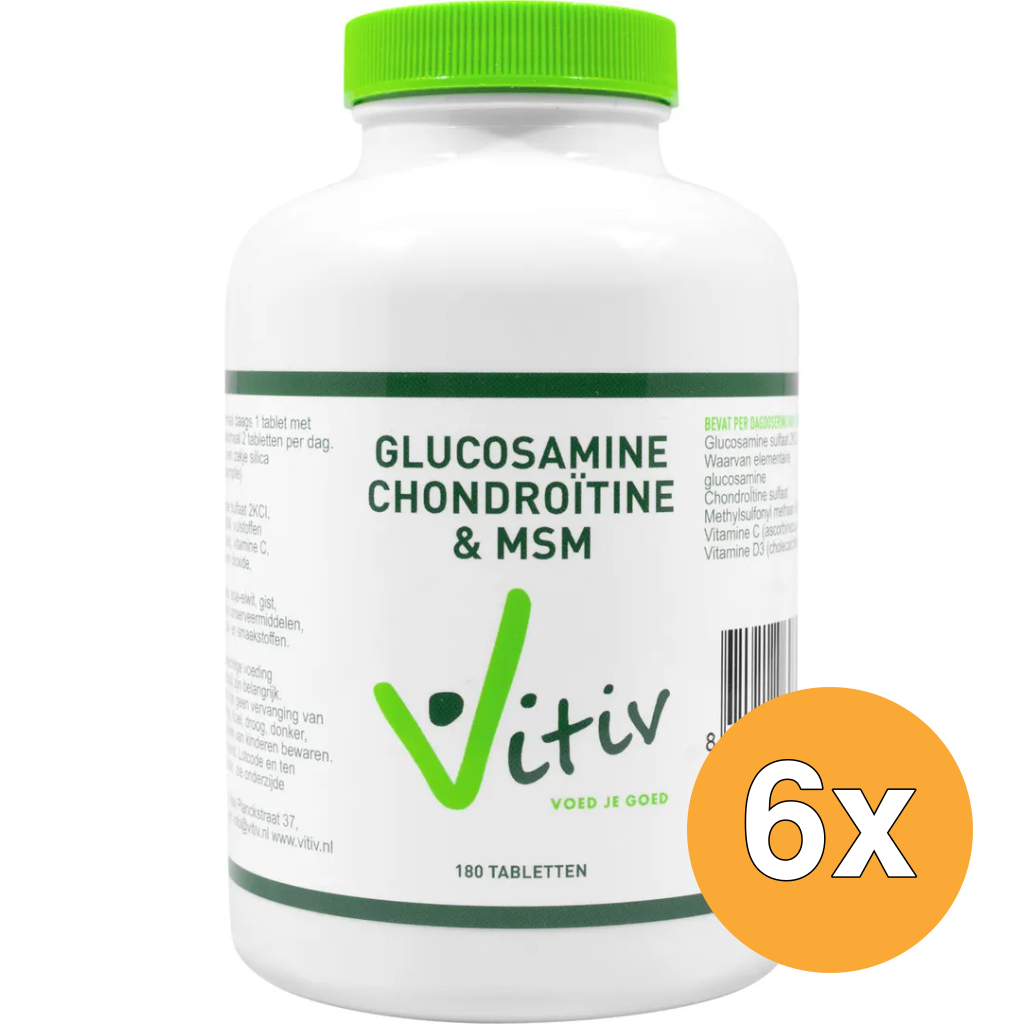 6x Vitiv Glucosamine Chondroitine Msm (180 tabletten)