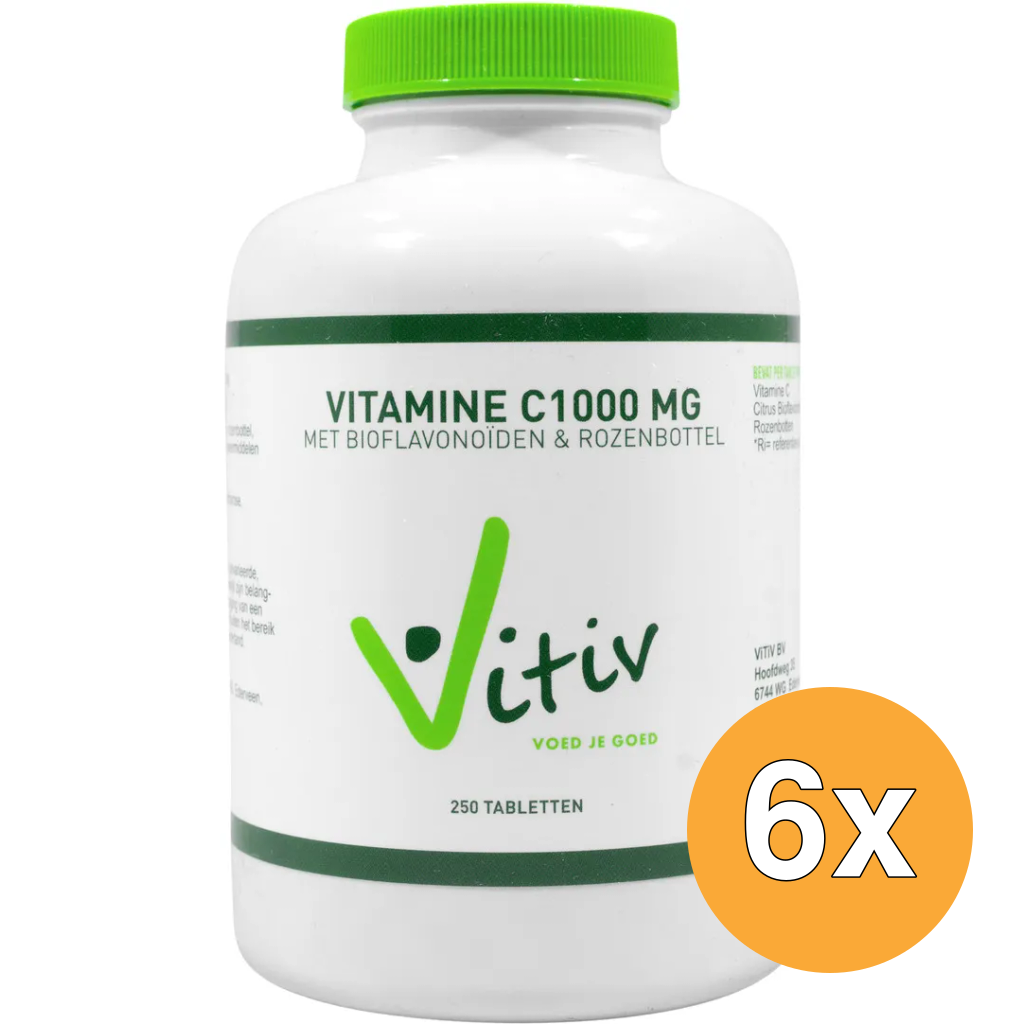 6x Vitiv Vitamine C1000 (250 tabletten)