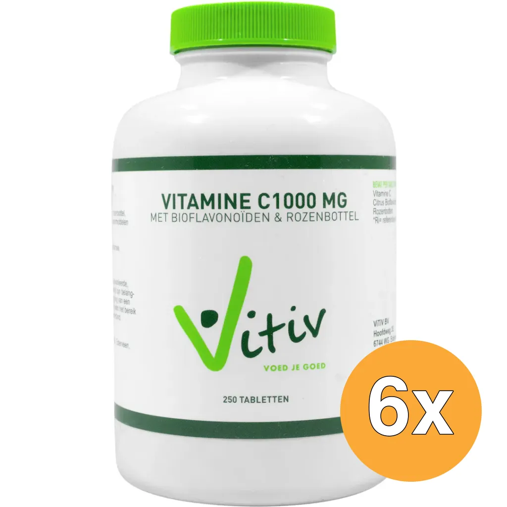 6x Vitiv Vitamine C1000 (250 tabletten)