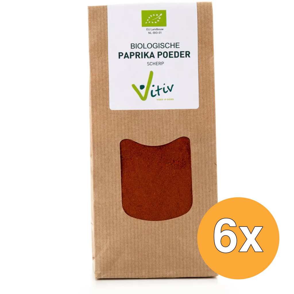 6x Vitiv Paprika Poeder Scherp Bio (50 gr)