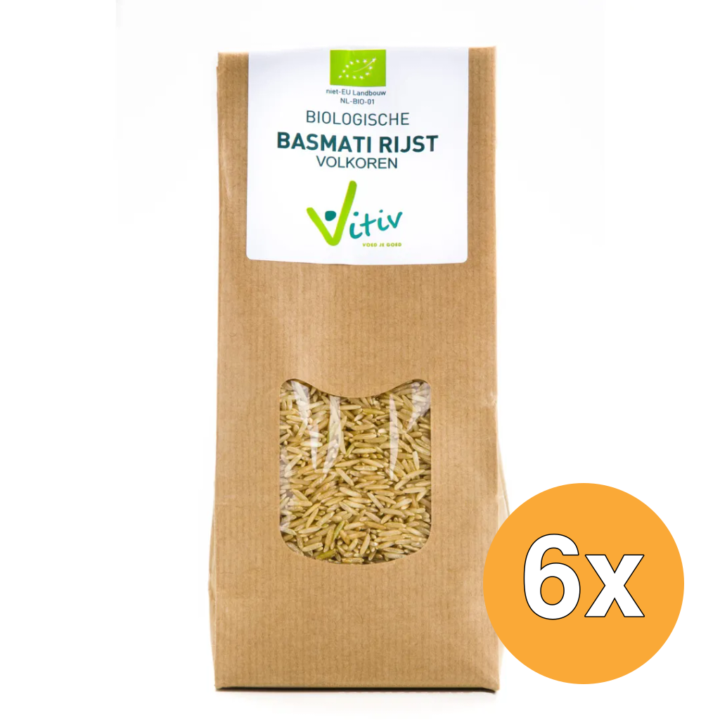 6x Vitiv Basmati Rijst Volkoren Bio (500 gr)