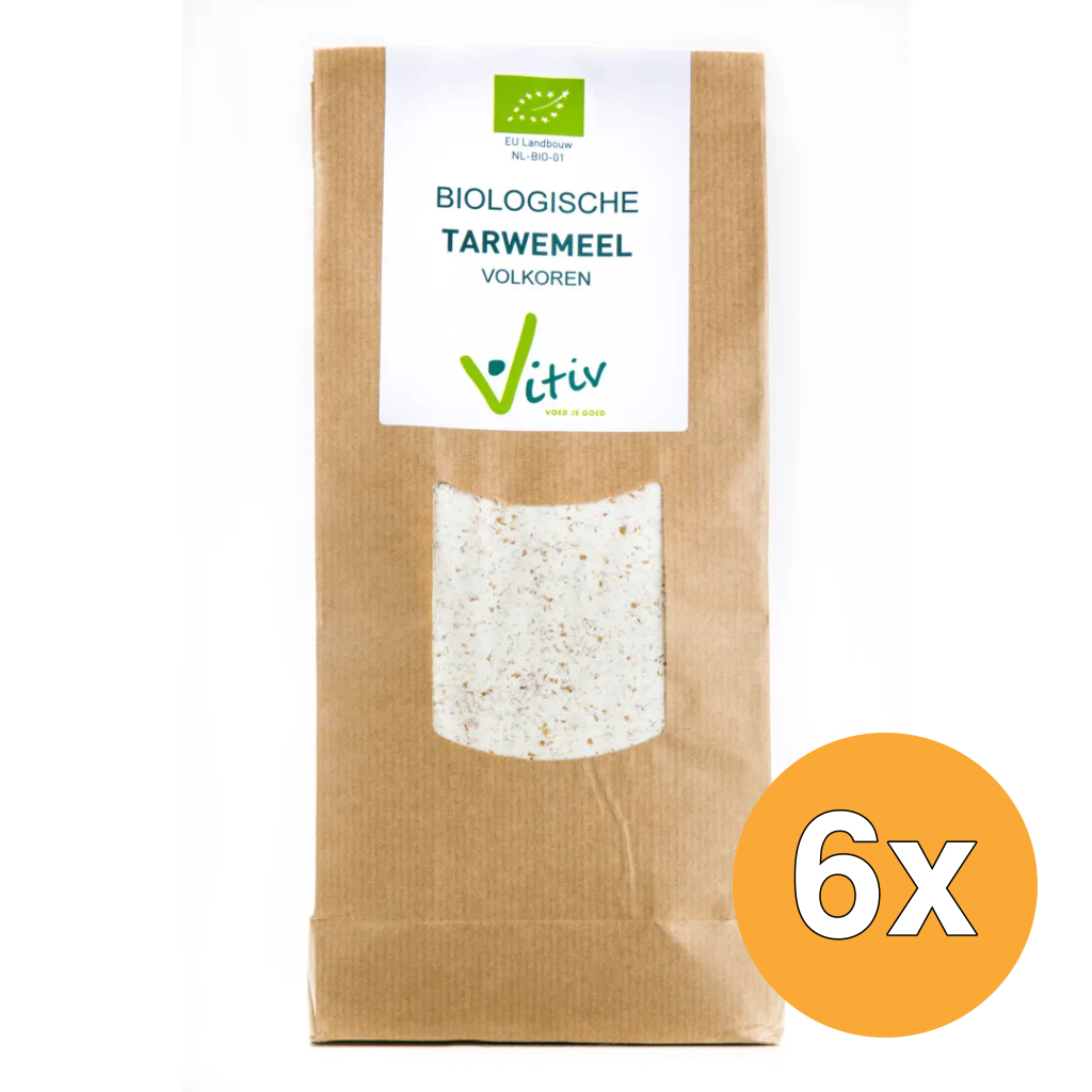6x Vitiv Tarwemeel Volkoren Bio (1000 gr)