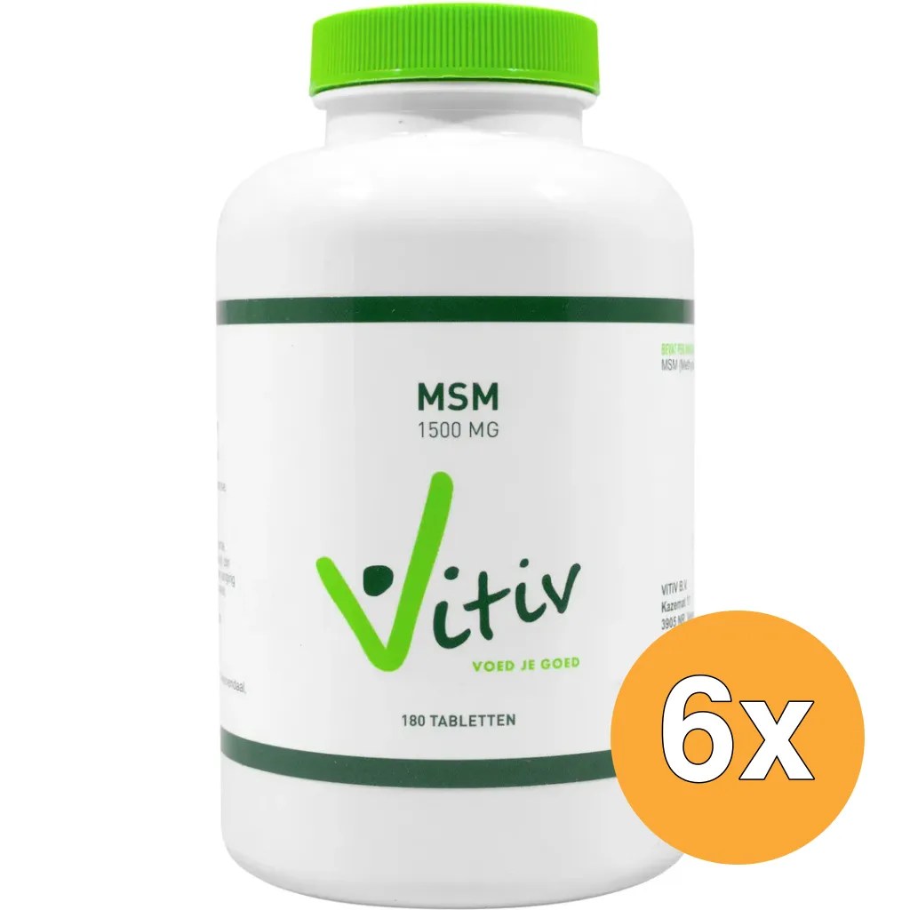 6x Vitiv Msm 1500 Mg (180 tabletten)
