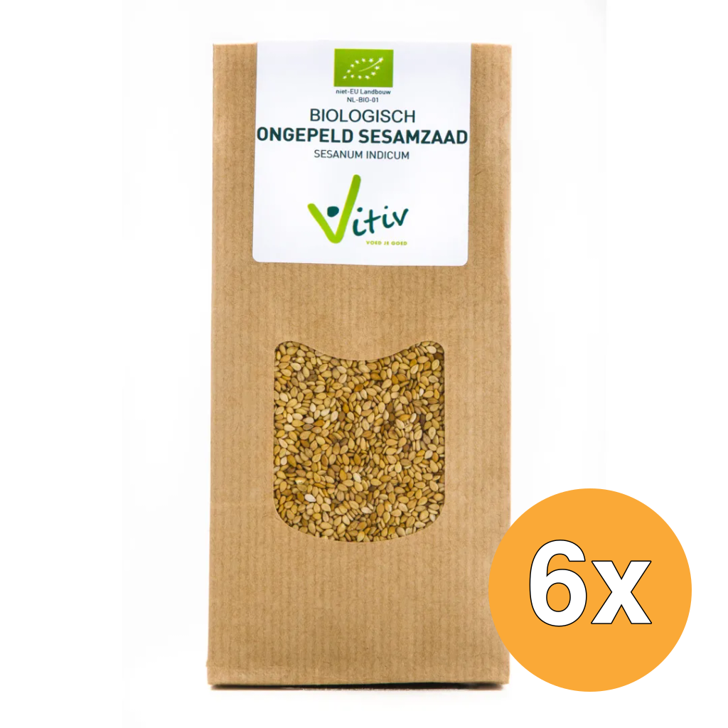 6x Vitiv Sesamzaad Ongepeld Bio (250 gr)
