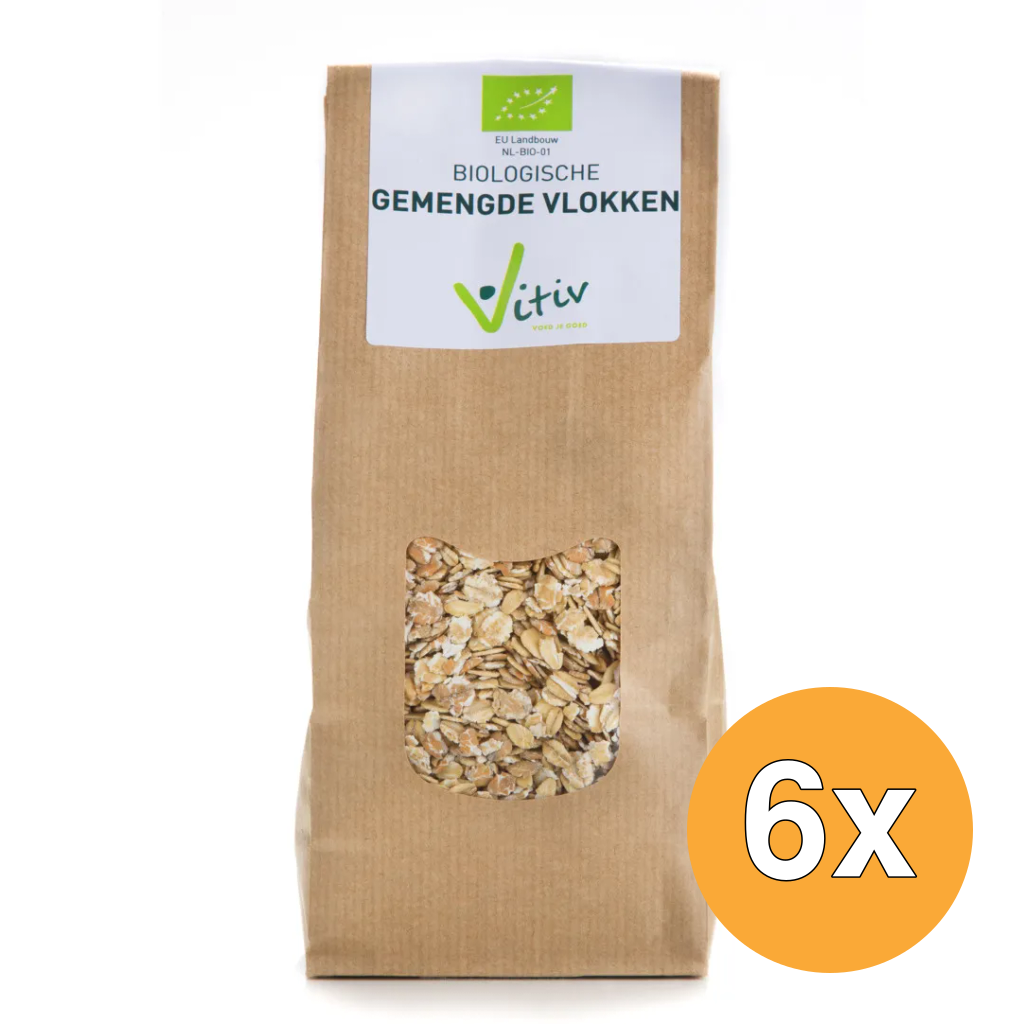 6x Vitiv Gemengde Vlokken Bio (500 gr)