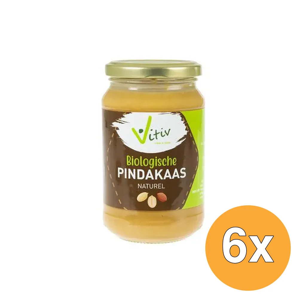 6x Vitiv Pindakaas Naturel Bio (350 gr)
