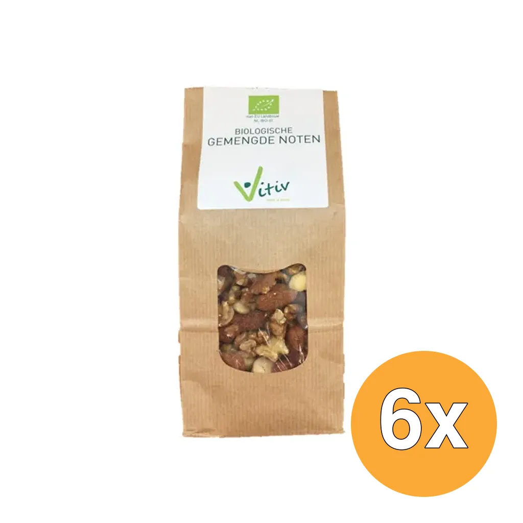 6x Vitiv Gemengde Noten Bio (1000 gr)