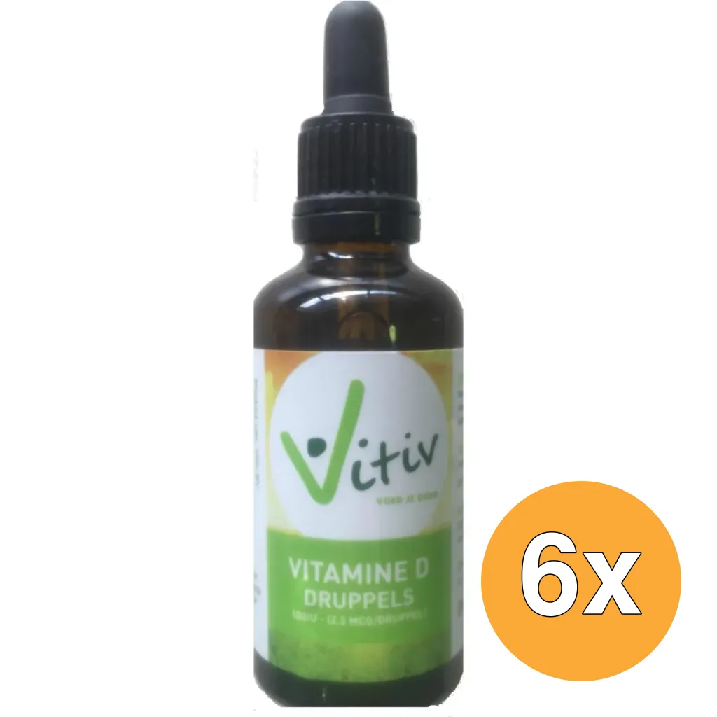6x Vitiv Vitamine D3 Druppels 100Iu (50 ml)