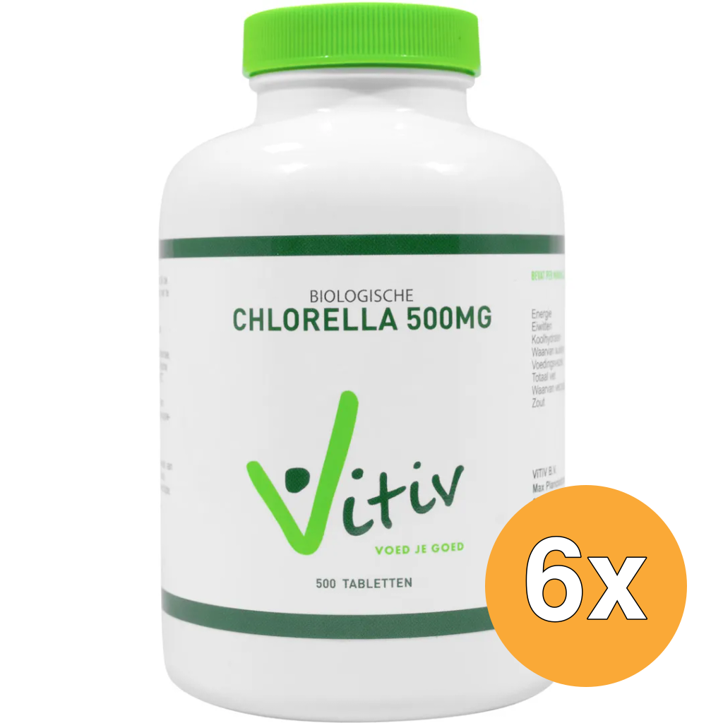 6x Vitiv Chlorella 500 Mg Bio (250 tabletten)