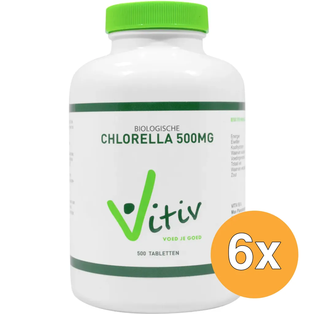 6x Vitiv Chlorella 500 Mg Bio (250 tabletten)