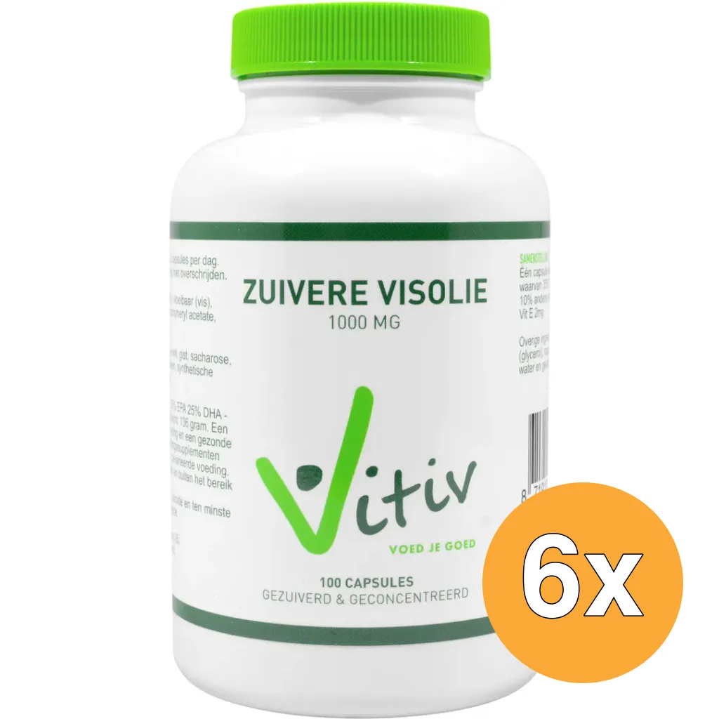 6x Vitiv Zuivere Visolie 1000Mg (100 capsules)