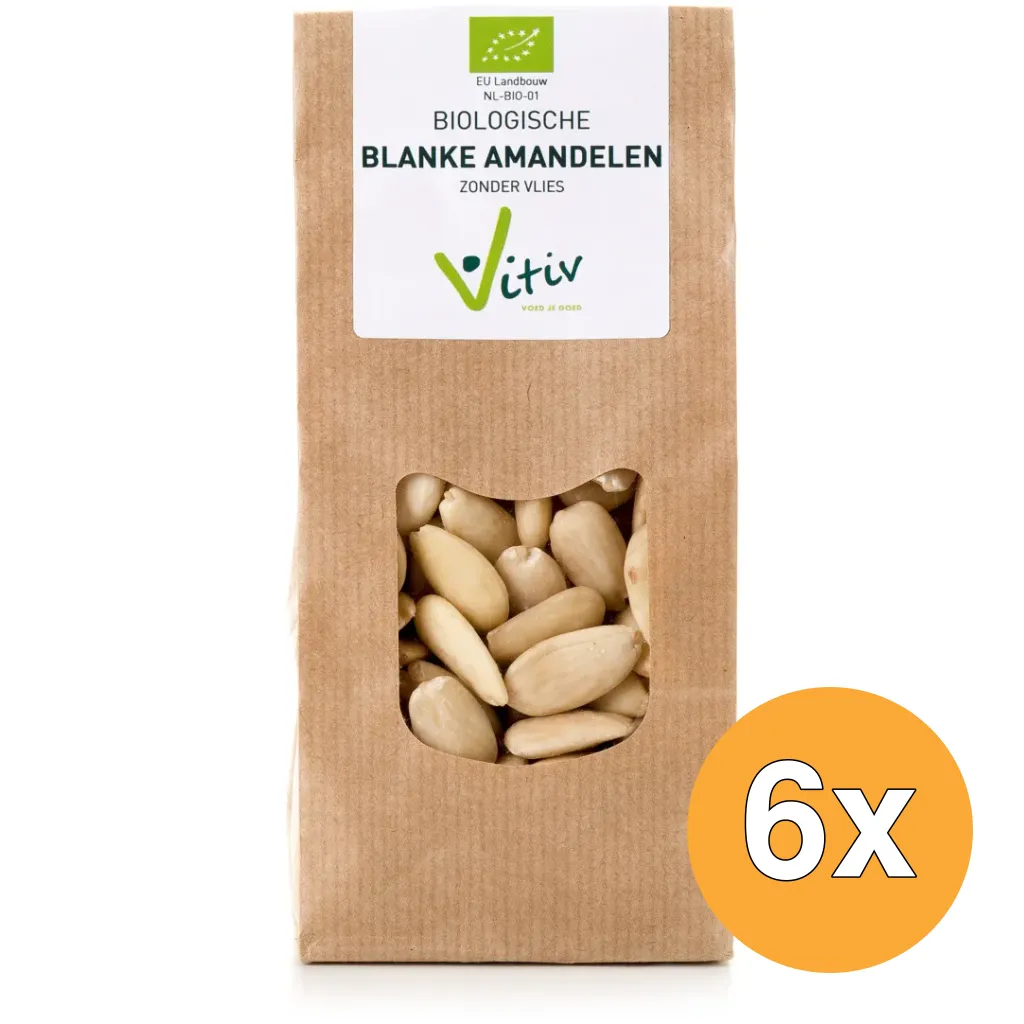 6x Vitiv Amandelen Zonder Vlies Bio (250 gr)