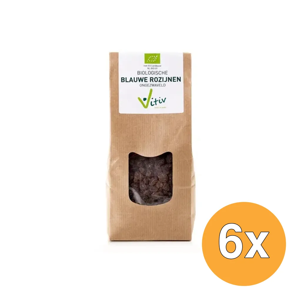 6x Vitiv Blauwe Rozijnen Klein Bio (250 gr)