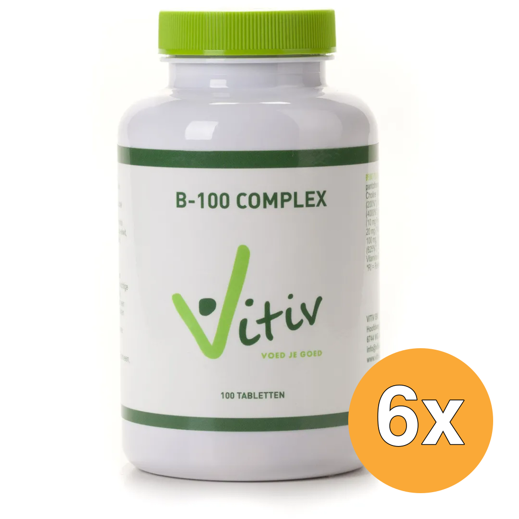 6x Vitiv Vitamine B 100 Complex (100 tabletten)