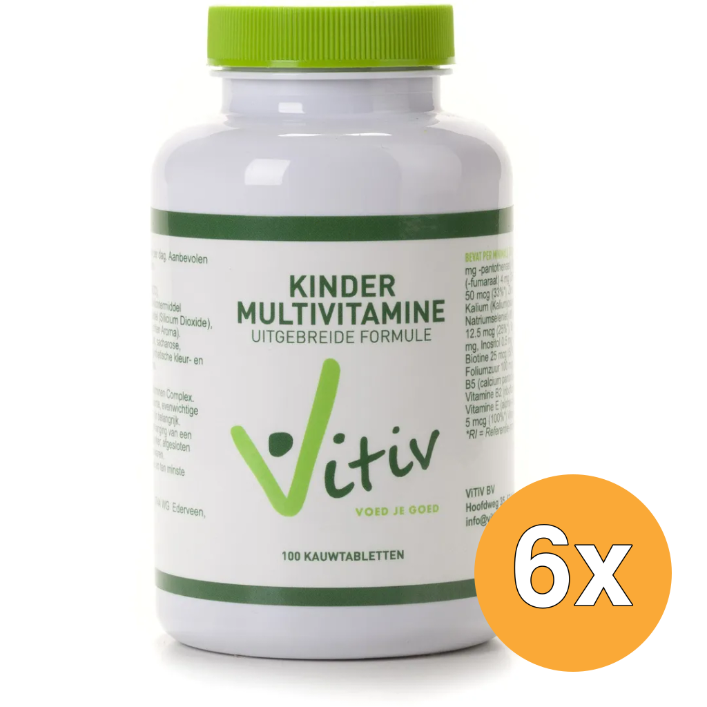 6x Vitiv Kinder Multivitamine (100 Kauwtabletten)