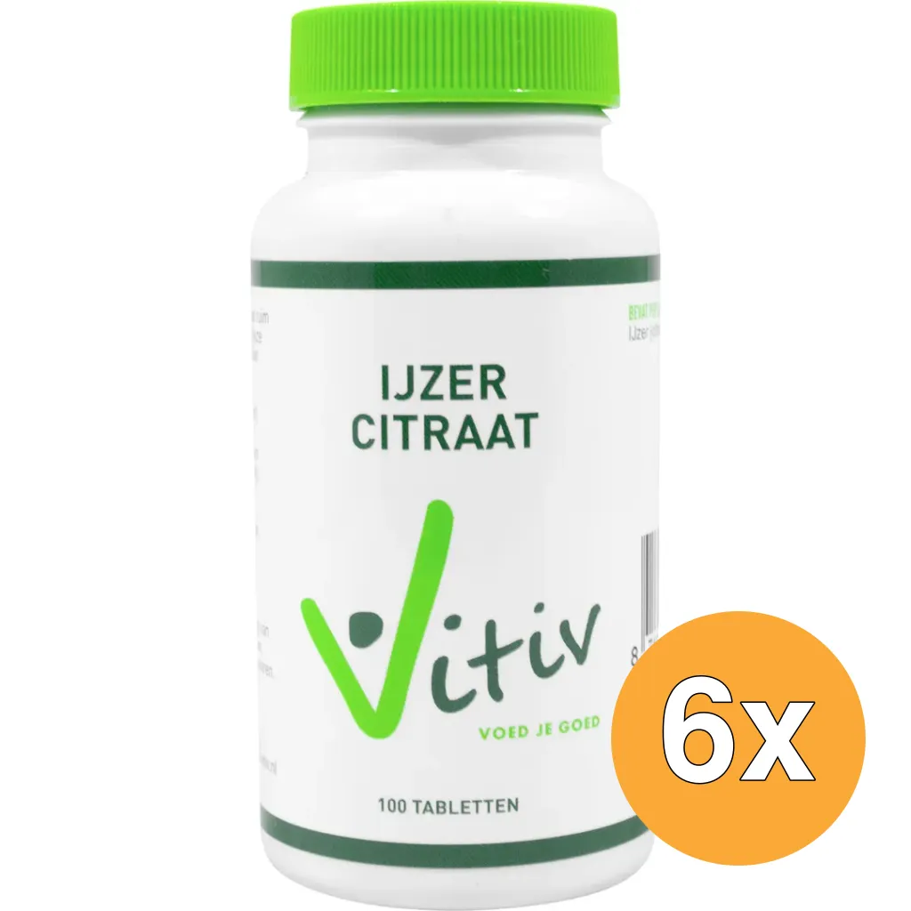 6x Vitiv Ijzer Citraat (100 tabletten)