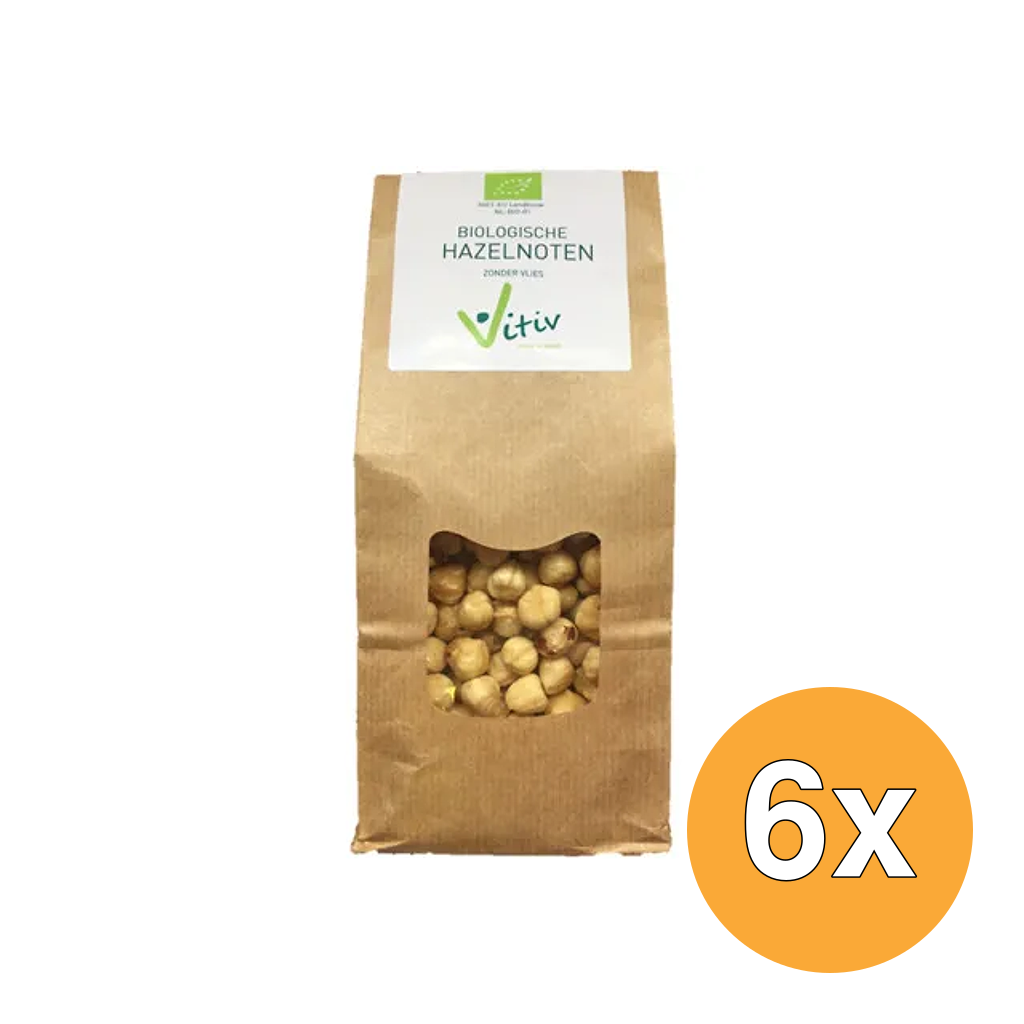 6x Vitiv Hazelnoten Zonder Vlies Bio (250 gr)