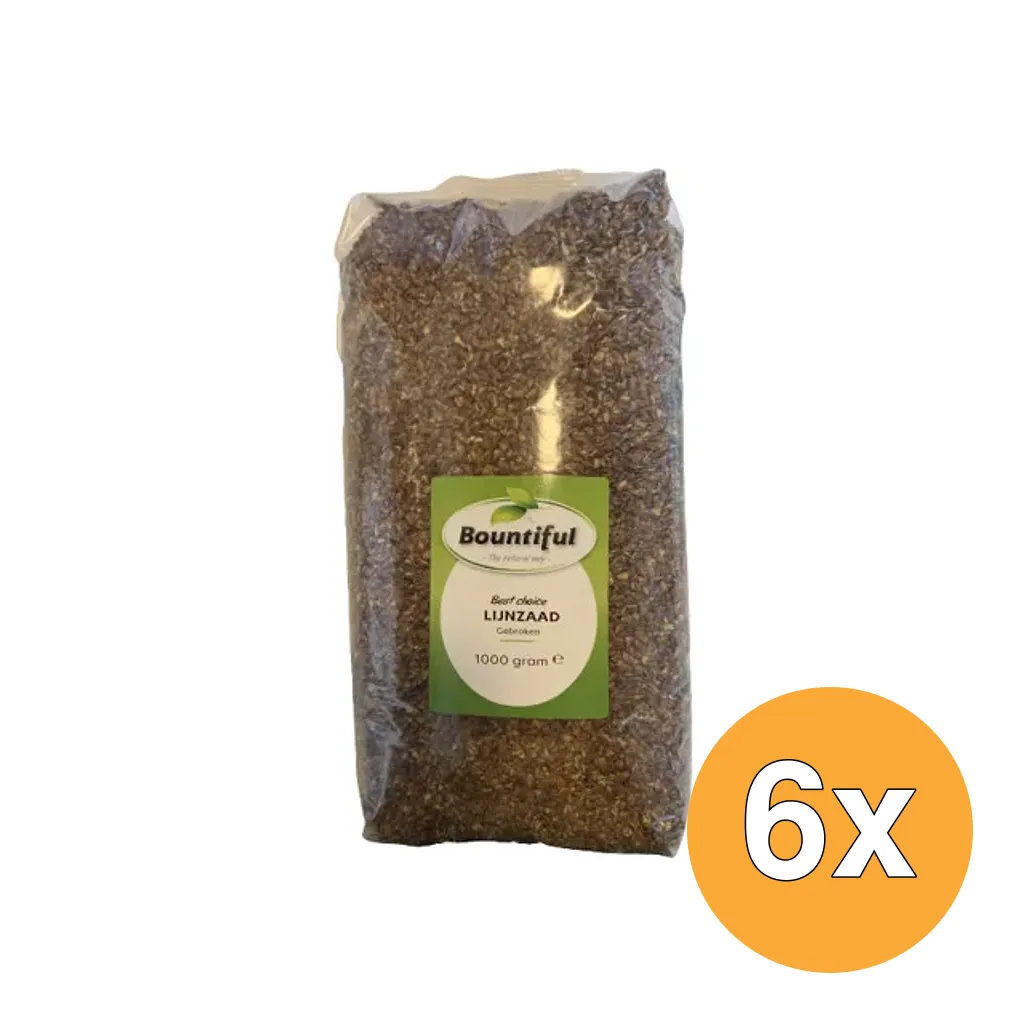 6x Bountiful Lijnzaad Gebroken Bc (1000 gr)