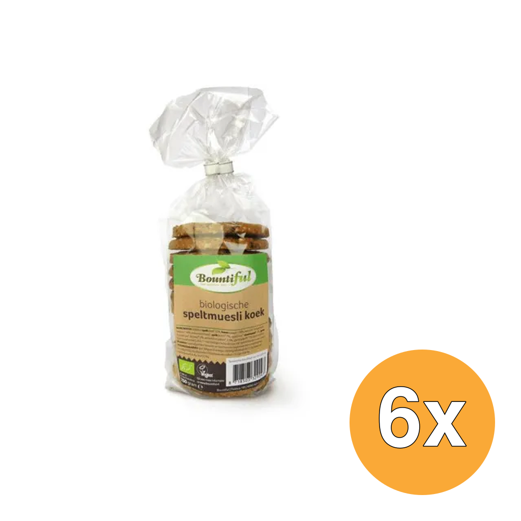 6x Bountiful Spelt mueslikoeken bio (250 gr)