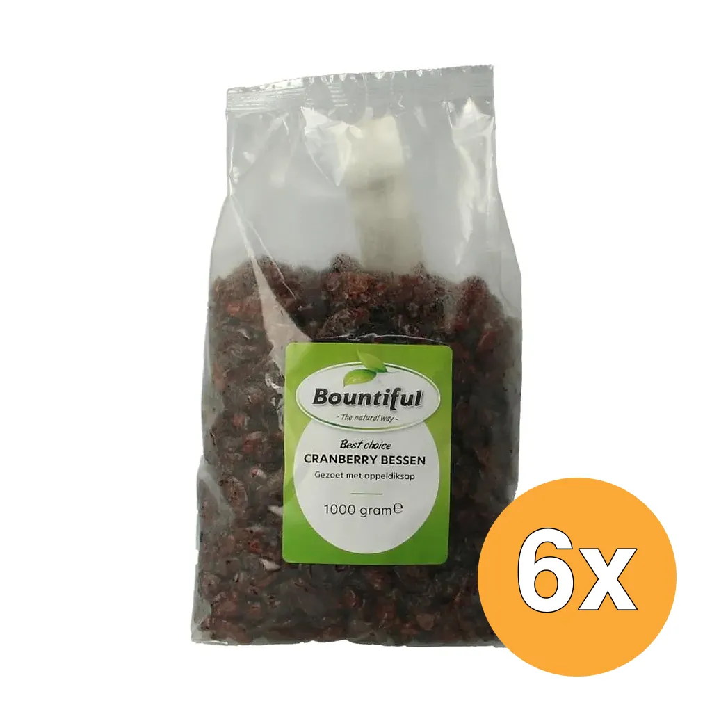 6x Bountiful Cranberries Gezoet Met Appeldiksap (1000 gr)